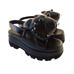 Koi Footwear Gothic Hug Life Platform Sandals